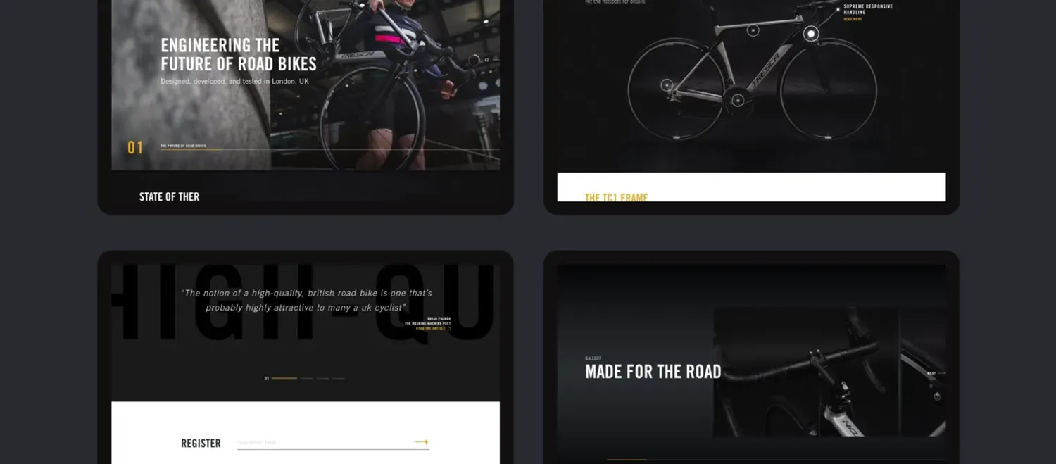 Tresca website, frame detail
